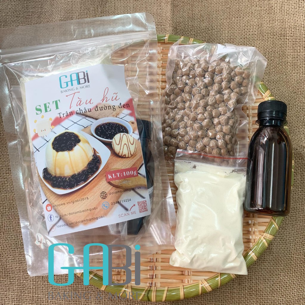 Set nguyên liệu tàu hũ trân châu đường đen