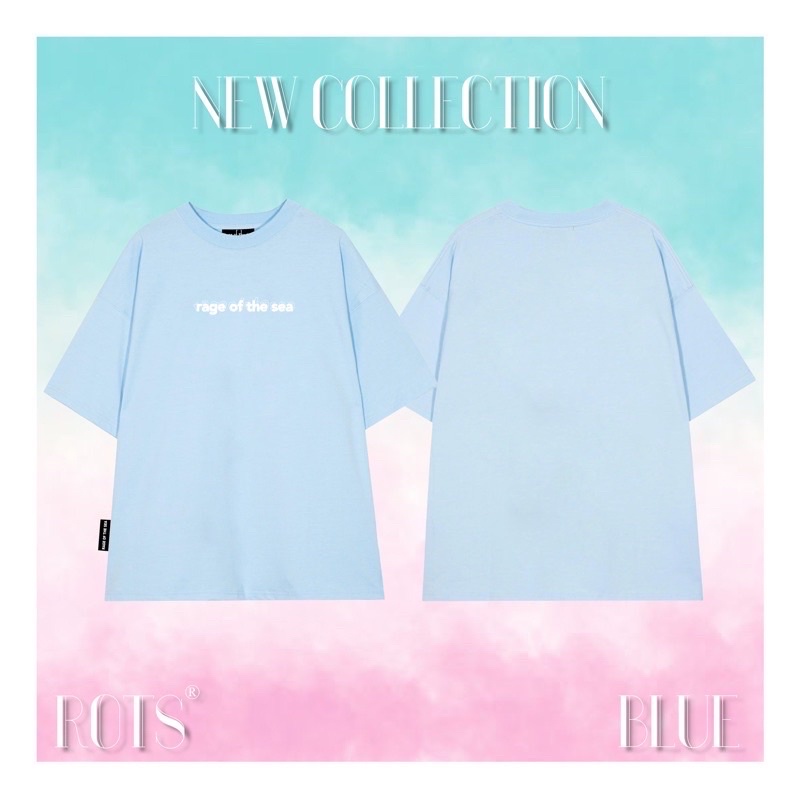 ÁO THUN UNISEX TAY LỠ RAGE OF THE SEA  BASIC IN SS2- MÀU XANH DƯƠNG