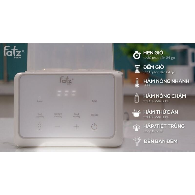 MÁY HÂM SỮA TIỆT TRÙNG ĐIỆN TỬ DUO 3 PLUS + FATZBABY FB3094TK
