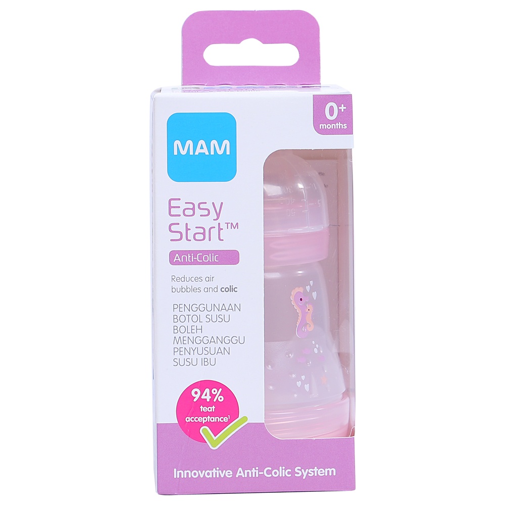 Bình sữa Mam Easy Start Anticolic 160ml - Hồng