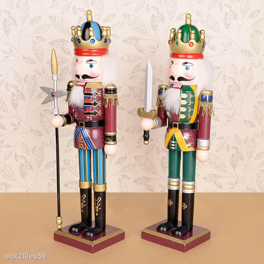 Chính Hãng Mô hình chú lính chì bằng gỗ 30cm tiện lợi dành cho trang trí Giáng Sinh