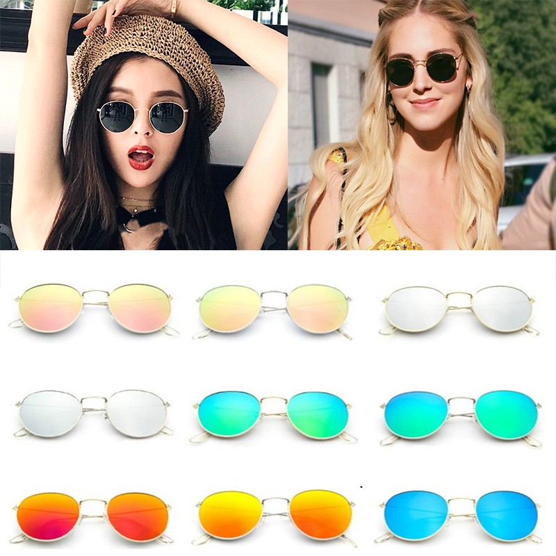 Kính Mát Gọng Kim Loại Tròn Phong Cách Vintage Unisex