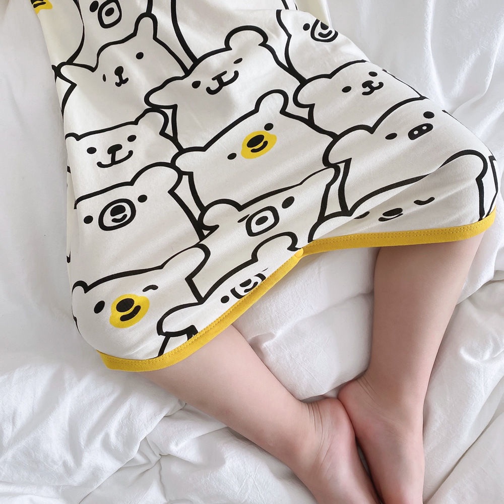 Đồ Ngủ Liền Thân Bằng Cotton Phong Cách Hoạt Hình Mùa Hè Chất Lượng Cao Phong Cách Mới Cho Bé Trai Mặc Ở Nhà