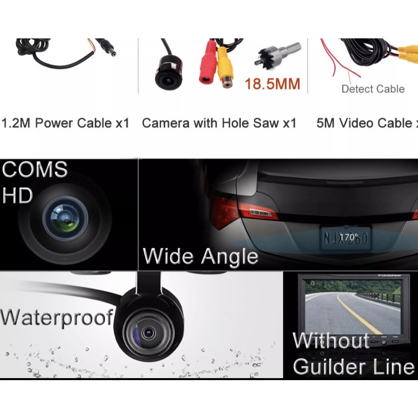 COMBO Camera cặp lề phải + màng hình 4,3 Cho Xe Oto 12V không vừa cam Lùi