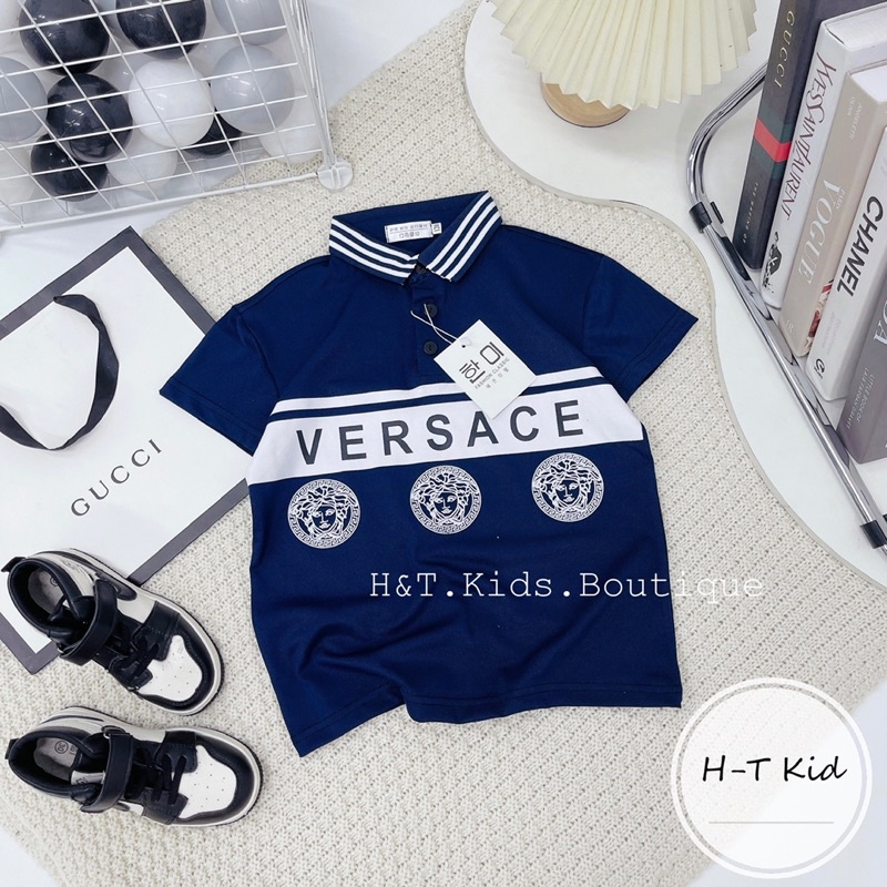(xả) Áo polo cộc tay vải mềm mát cho bé trai(14-25kg)