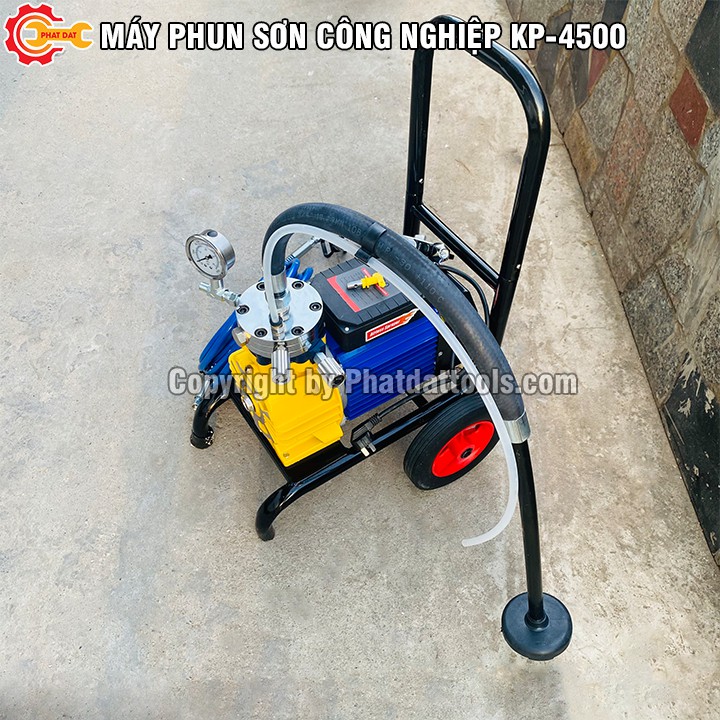 Máy Phun Sơn Công Nghiệp KP-4500-Công Suất 4500W-Đầy Đủ Phụ Kiện-Dây Áp Lực 20m-Bảo Hành 12 Tháng