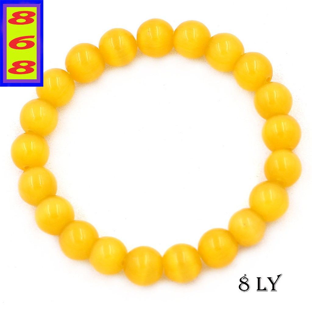 Chuỗi đeo tay phong thủy màu vàng 8 ly, 10 ly, 12 ly - Hợp mệnh Kim, mệnh Thổ - Phong thủy 868