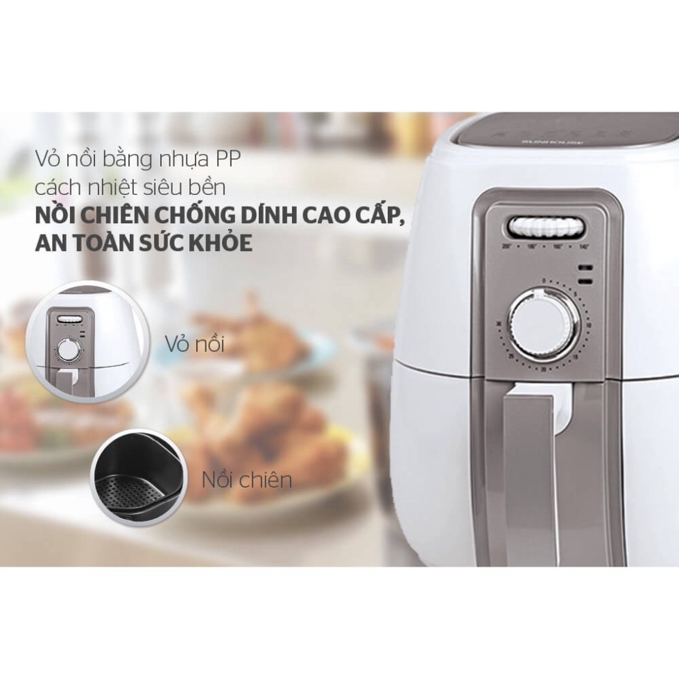 Nồi Chiên Không Dầu Sunhouse SHD4023W (3.0 Lít) (Bao bì không được đẹp)