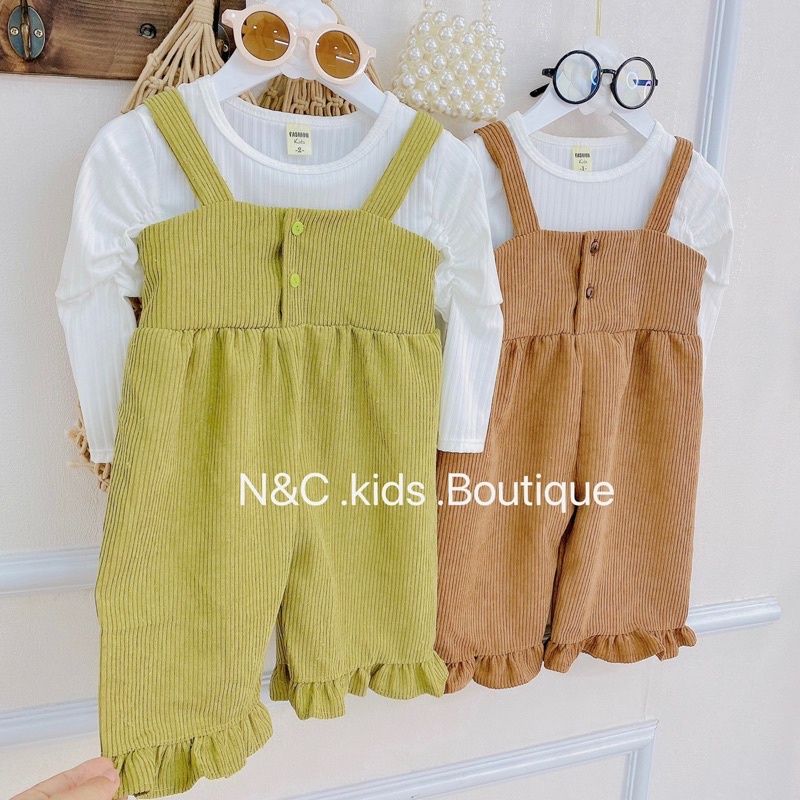 Sét yếm nhung áo tăm đáng yêu cho bé từ 10-30kg💋