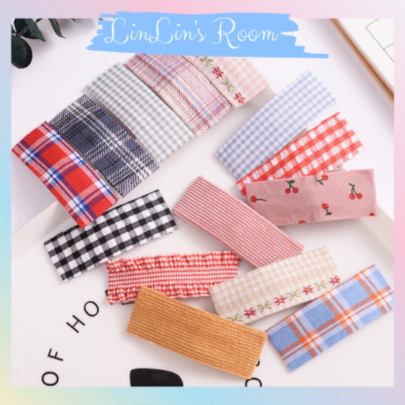 Kẹp tóc mái chữ nhật phong cách vintage Hàn Quốc - LinLin's Room