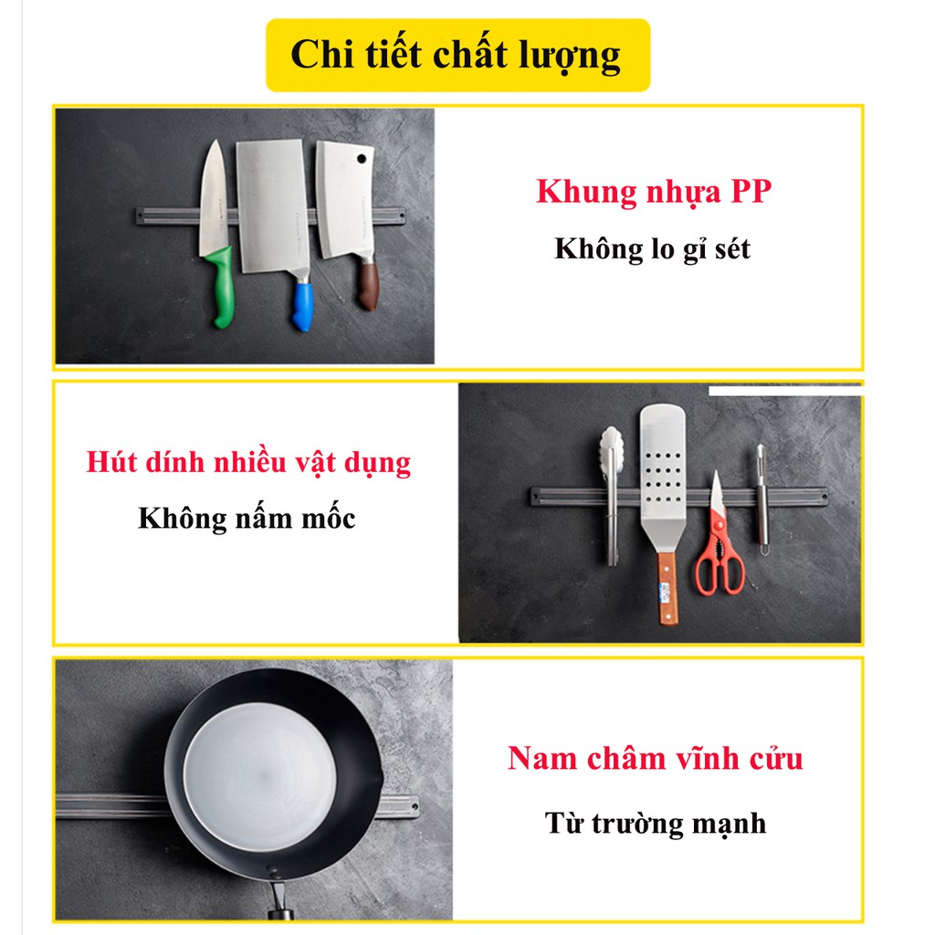 Giá treo dao kéo dụng cụ nam châm vĩnh cửu - thanh nam châm treo đồ dùng đa năng - giữ cho đồ đạc luôn gọn gàng