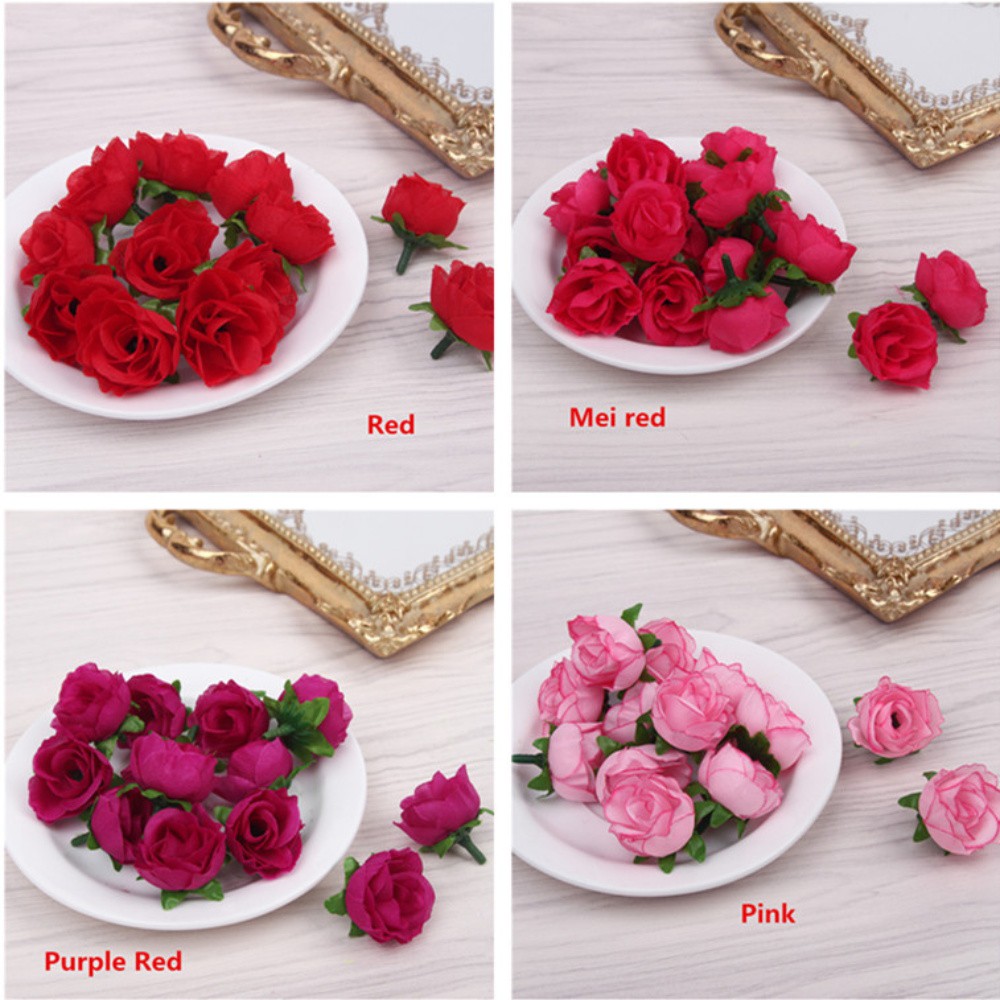 Hoa Hồng Giả Bằng Lụa Dùng Trang Trí