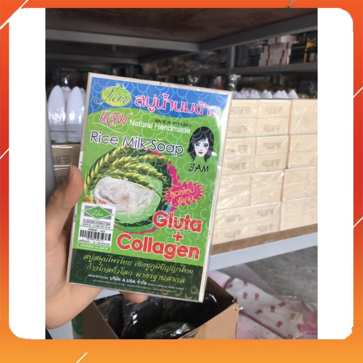 hot trend LỐC 12 BÁNH  XÀ PHÒNG CÁM GẠO-XÀ PHÒNG TRẮNG DA THÁI LAN JAM RICE MILK SOAP | BigBuy360 - bigbuy360.vn