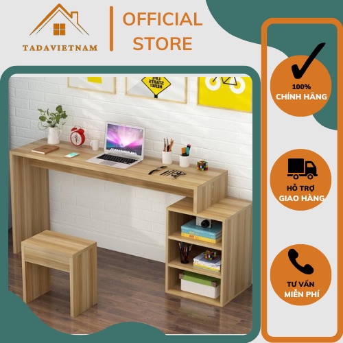 Bàn làm việc, bàn học 1m2 kết hợp kệ sách nhỏ 3 tầng tiện lợi chất liệu gỗ MDF phủ melamin - TDBH2