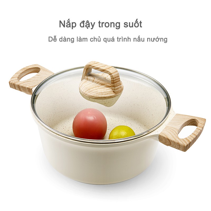 Nồi nấu súp Ecowin bằng gốm chống dính có nắp 20/24cm