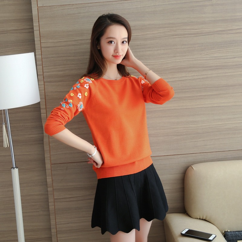 Áo Sweater Nữ Thêu Hoa Thời Trang Thu Đông