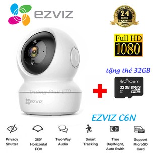 [TẶNG THẺ NHỚ 32GB] Camera IP Hồng Ngoại Không Dây 2.0 Megapixel EZVIZ C6N 1080P (CS-C6N-A0-1C2WFR) - Hàng Chính Hãng