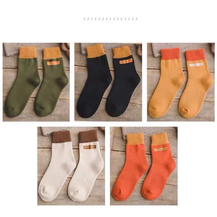 Tất Nữ Nhún Cổ Cao Phong Cách Vintage Hàn Quốc