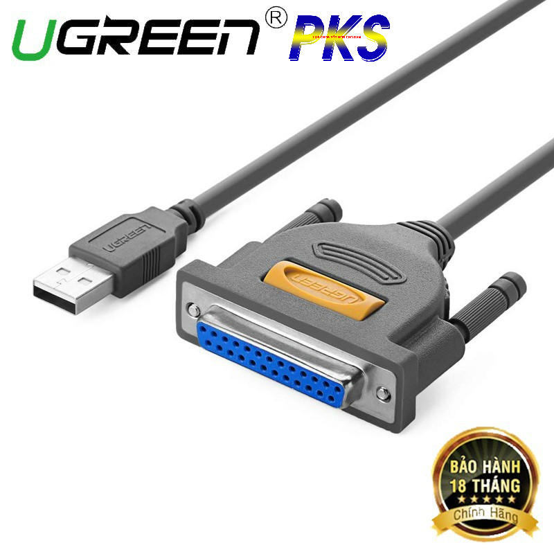 Cáp máy in USB 2.0 sang DB25 dài 1.8m cao cấp Ugreen 20224