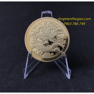 Đồng Xu Hình Con Rồng Niken Mạ Vàng Phong Thủy Giúp Mang Lại Năng Lượng Mạnh Mẽ Cho Gia Chủ - TMT Collection - MS373
