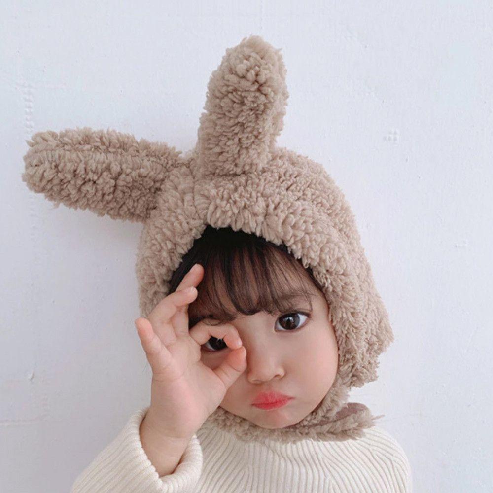 Mũ Len Dệt Kim Đính Tai Thỏ Dễ Thương Thời Trang Mùa Đông