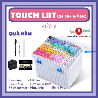 Bút marker Touchliit 7 loại 15/40/60/80 màu marker hộp nhựa bút màu marker touch màu dạ touch liit vẽ chuyên nghiệp