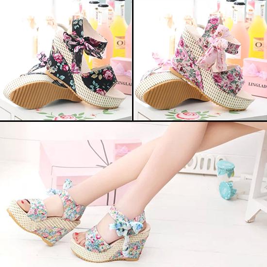 Dép xỏ ngón đế xuồng đính nơ xinh xắn cho nữ