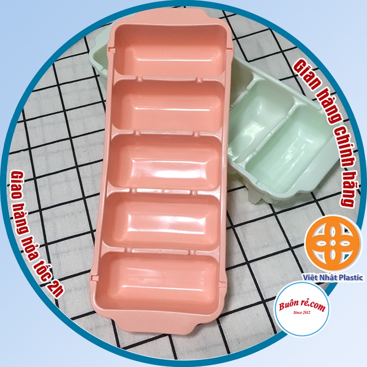 Set 3 vỉ đá 5 viên nhựa dẻo Việt Nhật  khay làm đá, thạch rau câu, đựng đồ trữ đông ăn dặm cho bé -Buôn rẻ 01261