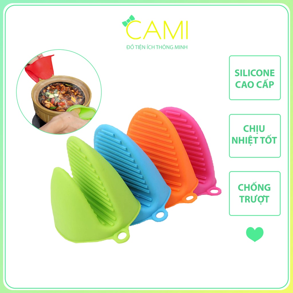 Kẹp bắc nồi hình mỏ vịt, chịu nhiệt, silicone mềm dẻo, chống trơn trượt, biến dạng - Cami - CMPK207