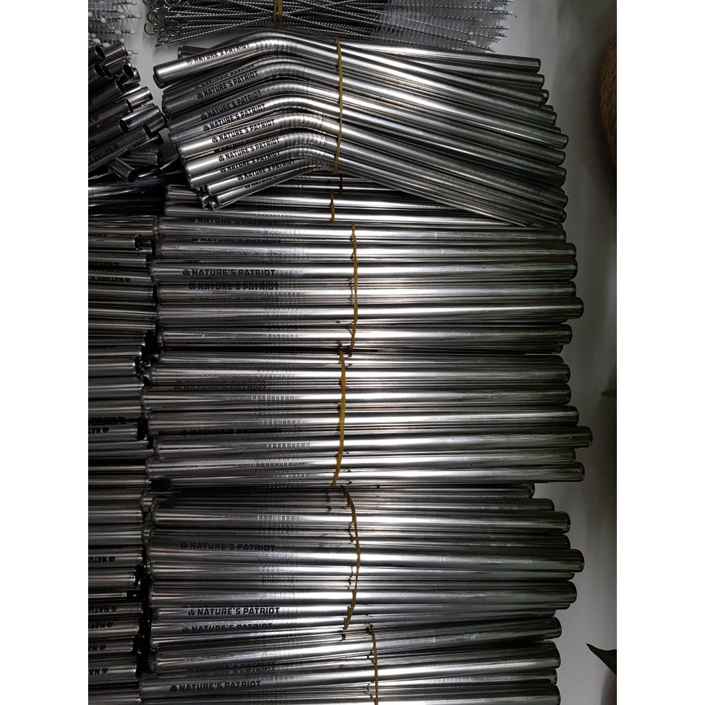 Bộ 5 món:2 Ống hút inox 304 ,1 ống hút trà sữa và 1 cọ rửa nilon và túi canvas | BigBuy360 - bigbuy360.vn