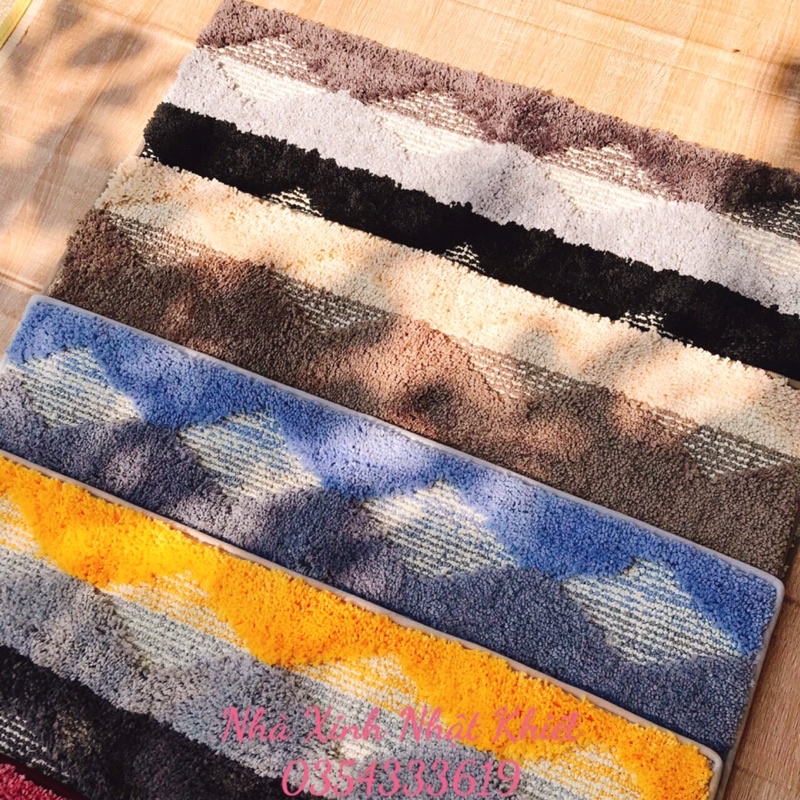 Thảm lau chân chất len lông đế cao su thấm nước mẫu ziczax