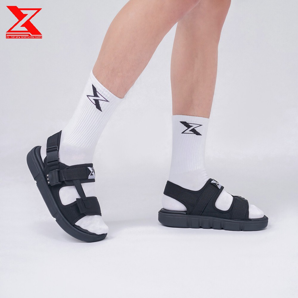 [Mã SKAMLTSM9 giảm 10% đơn 99K] Sandal Unisex Streetstyle - ZX2203 All Black - Đế Siêu Nhẹ