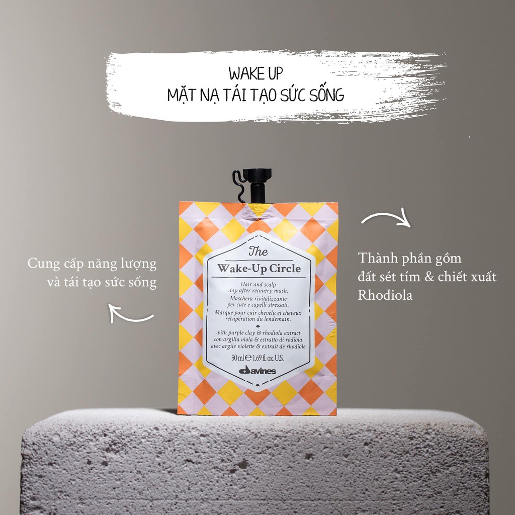 Mặt nạ tái tạo sức sống cho tóc và da đầu Davines The Wake Up Circle 50ml