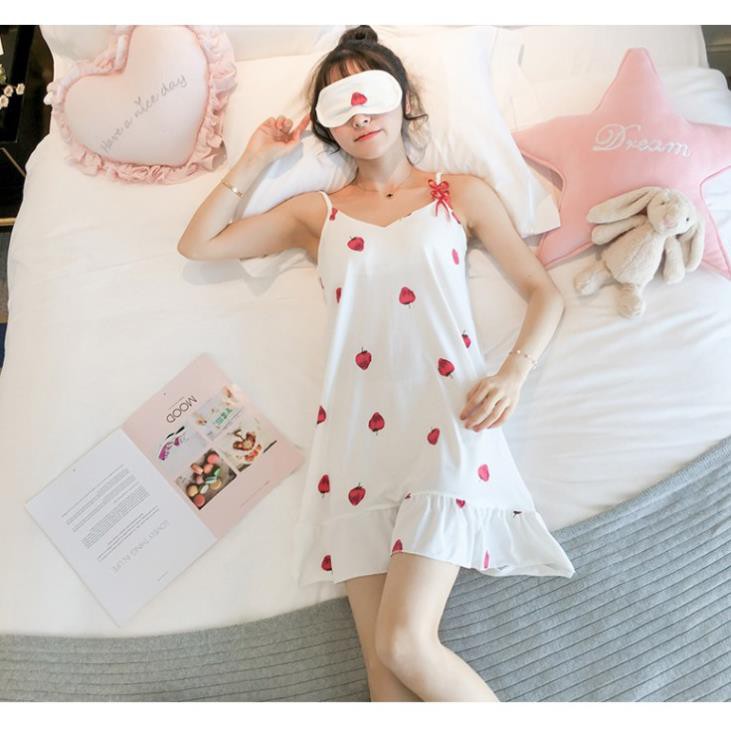 Váy Ngủ 2 Dây 💝FREESHIP Từ 50K💝 Đồ Ngủ Mặc Nhà Đẹp Dáng Dài Phom Rộng Cotton Mềm Mịn Họa Tiết Dễ Thương | BigBuy360 - bigbuy360.vn