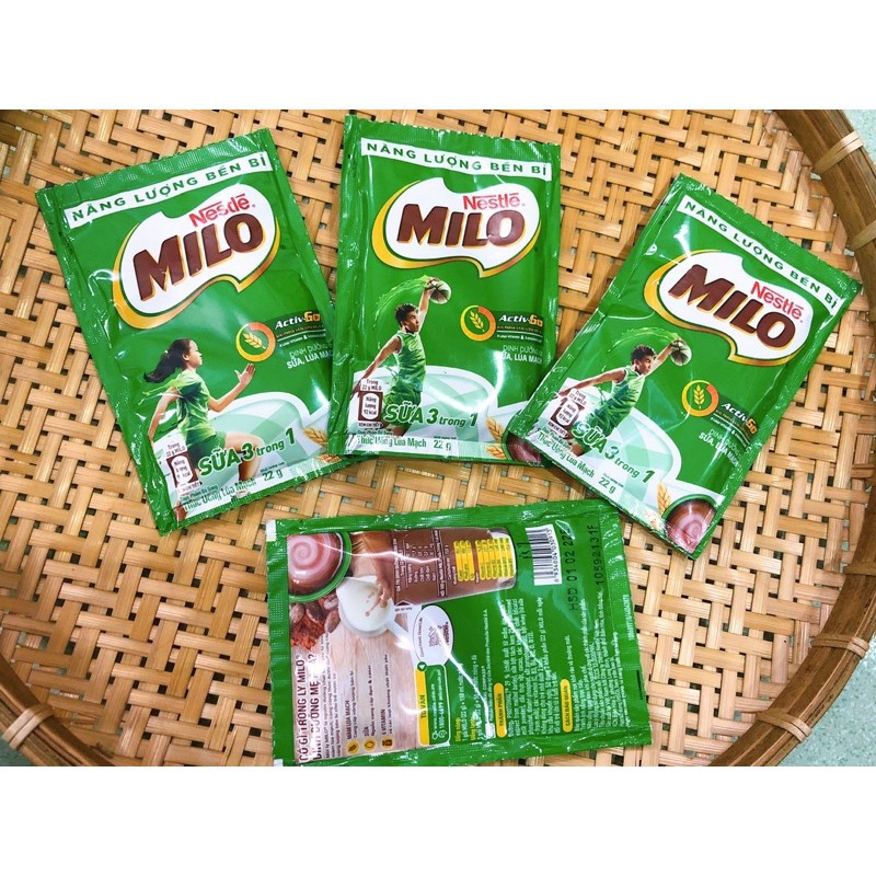 (Sẵn)Thức uống lúa mạch Nestlé Milo nguyên chất gói nhỏ 22g