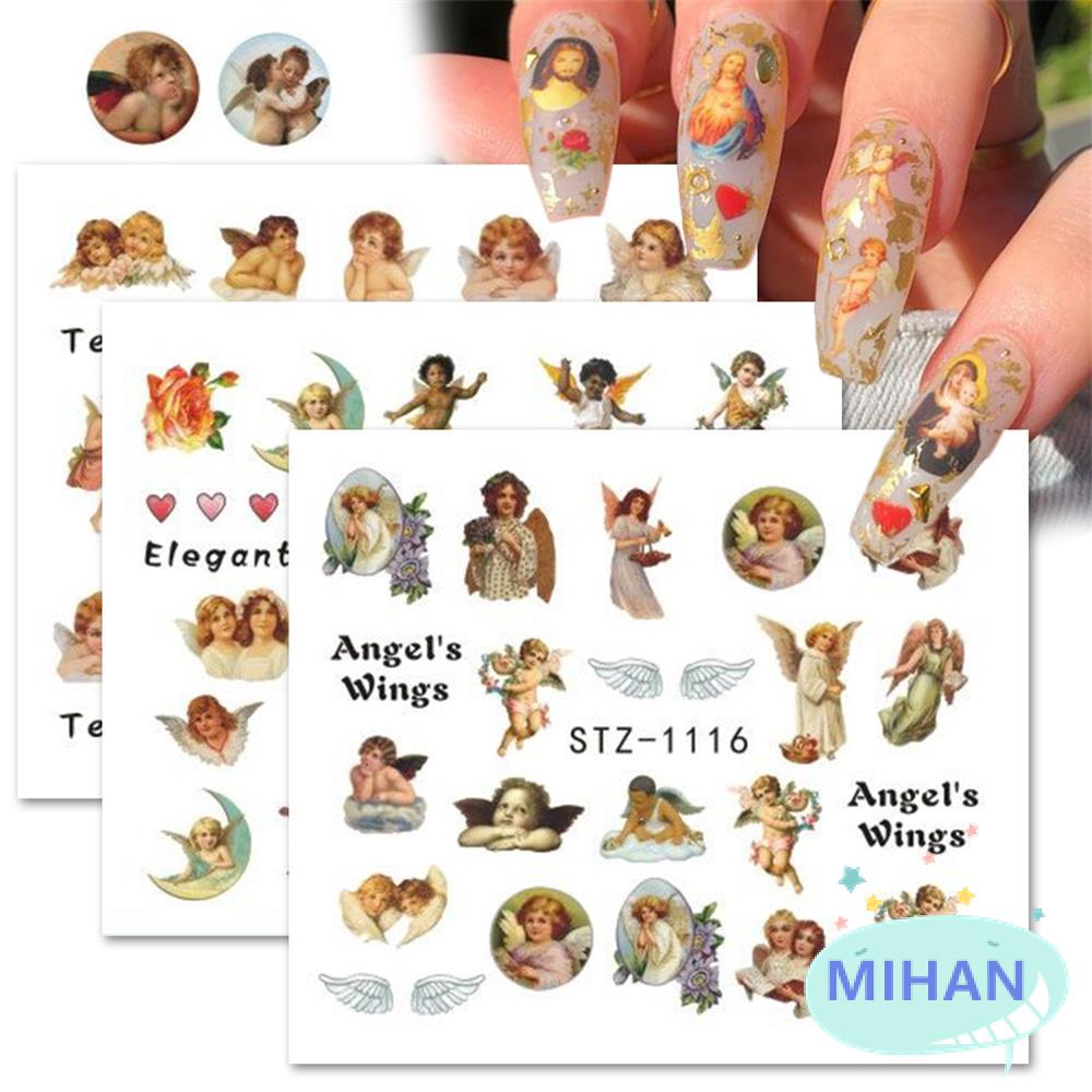 [Hàng mới về] Sticker dán trang trí móng tay hình thiên thần đầy màu sắc thời trang