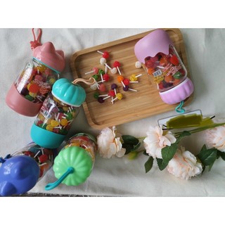 Kẹo dẻo que trái cây phủ cốm