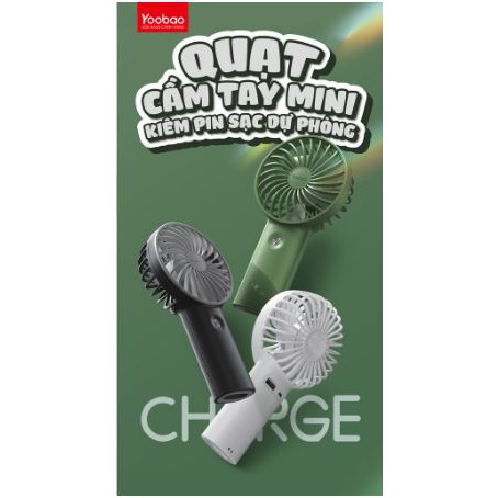 Quạt cầm tay Yoobao F3 pro 6000mAh, Sạc dự phòng Yoobao, quạt liên tục 32 tiếng | BigBuy360 - bigbuy360.vn