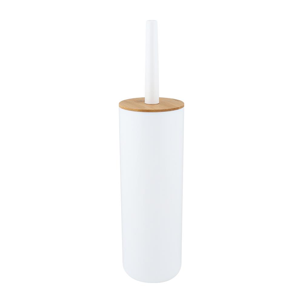 HomeBase ACCO Bộ bàn chải cọ nhà vệ sinh bồn cầu bằng nhựa MOKU H37.2XW9.1XD9.1cm màu trắng