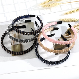 Băng đô đính hạt pha lê phong cách sang trọng thời trang Hàn Quốc cho nữ