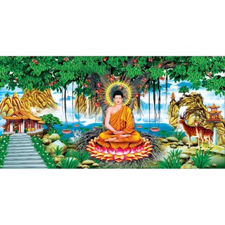Decal dán tường Minh Trí Phật Thích Ca Cây Bồ Đề UD0282
