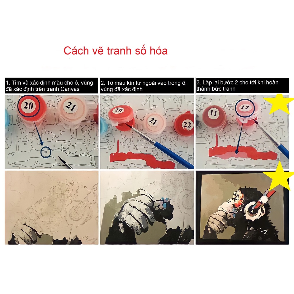 Tranh tô màu số hóa Rainbow Thư pháp TP024