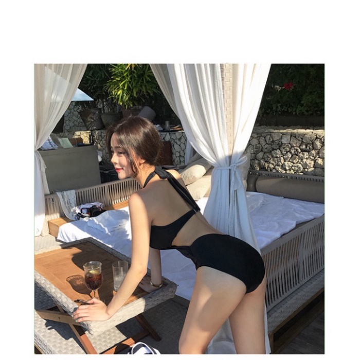 Bikini 1 mảnh đi biển liền thân kín đáo sexy LUHAZO Hàn Quốc nâng ngực có gọng 2515 E-11