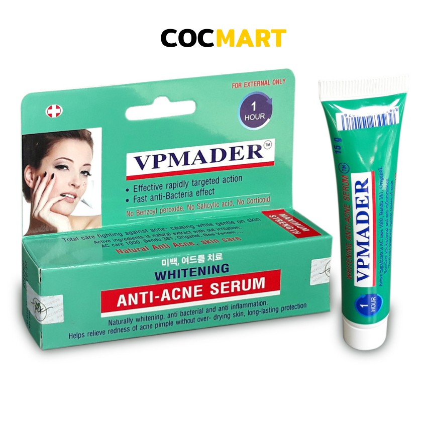 VpMader Whitening Anti Acne Serum Giảm Mụn Nhanh Sáng Da Ngừa Thâm - CocMart