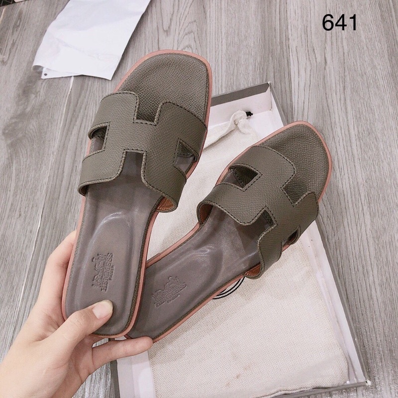 Dép lê Hm da sần no box mã 641