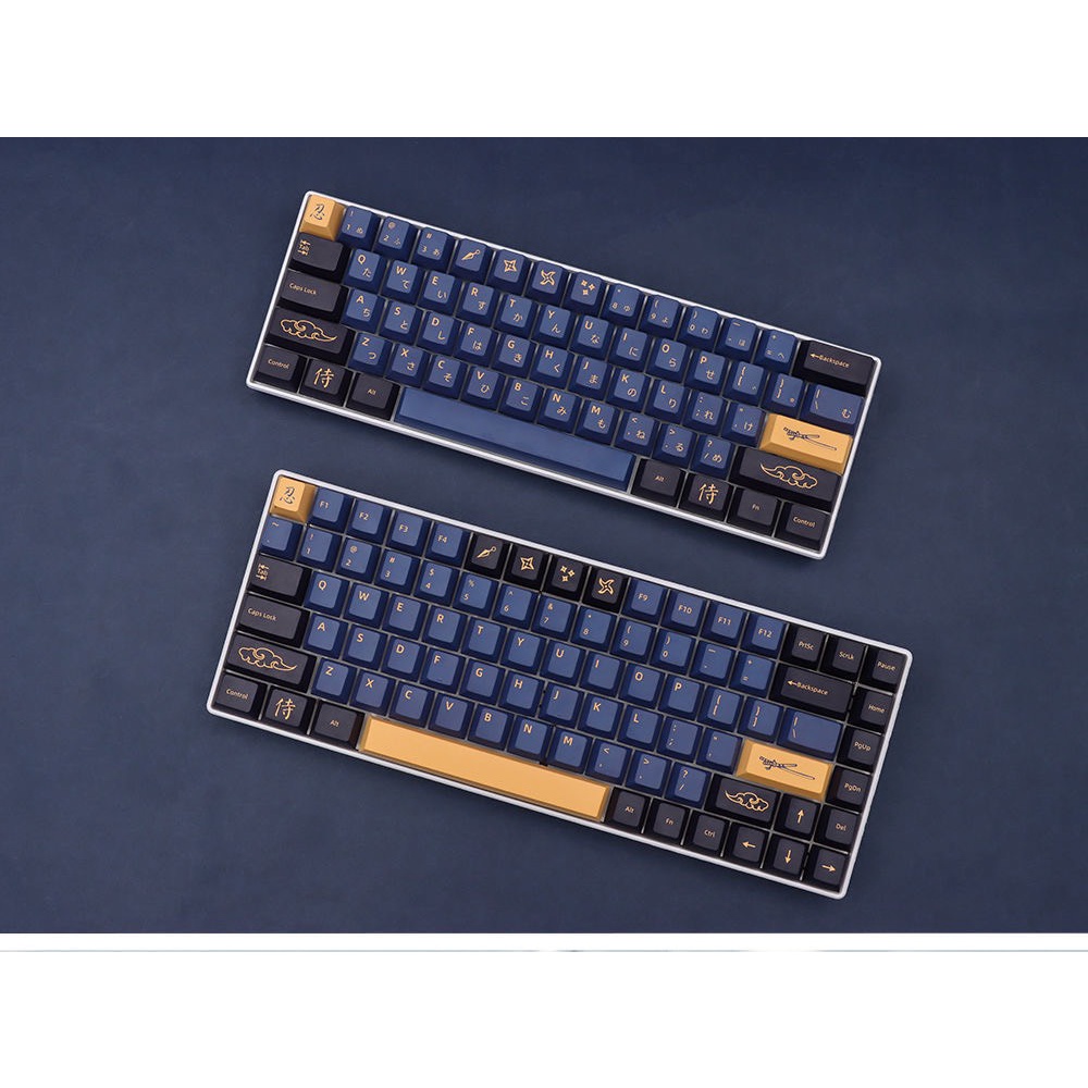 Keycaps PBT - Blue Samurai - Cherry Profile - 139 Nút Dành Cho Phím Cơ