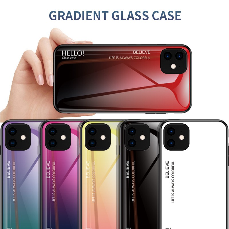 Toughened glass Case For iphone 11 Pro Max X Xs Max XR 5 5s SE 6 6s 7 8 plus Cover Casing