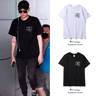 Áo Thun Cotton Ngắn Tay In Chữ Champion Cá Tính Cho Cặp Đôi
