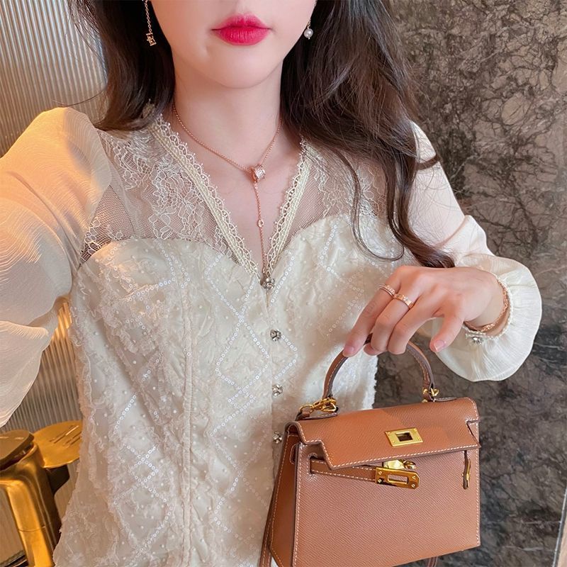 Áo Nữ Tay Dài Phối Ren Thời Trang  tao bao