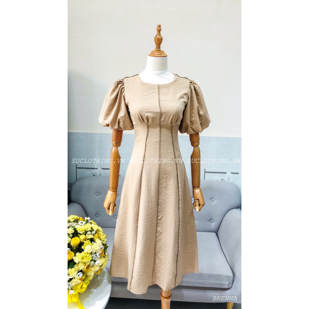 BRENNA DRESS- Đầm xòe tay phồng thiết kế đi tiệc cao cấp